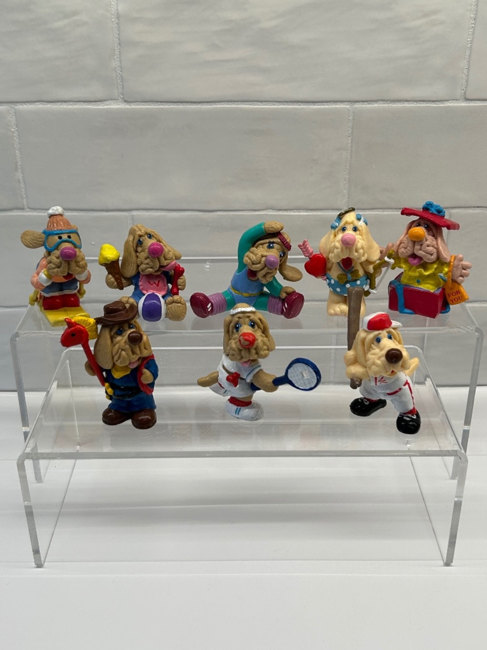 Vintage 80s Ganz Bros. Mr Wrinkles PVC Figures Set Of 8 (d2)